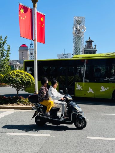 Scooter rider in Anshan, China